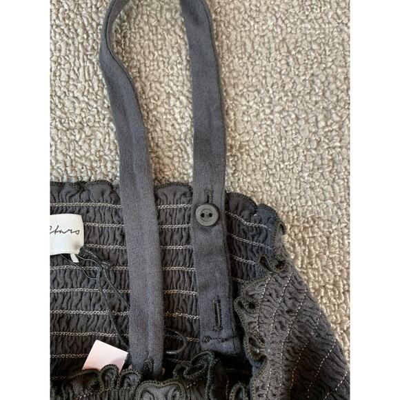 Michael Stars Sally Smocked Maxi Dress Summer Casual Everyday Gray Size Large - Picture 6 of 10